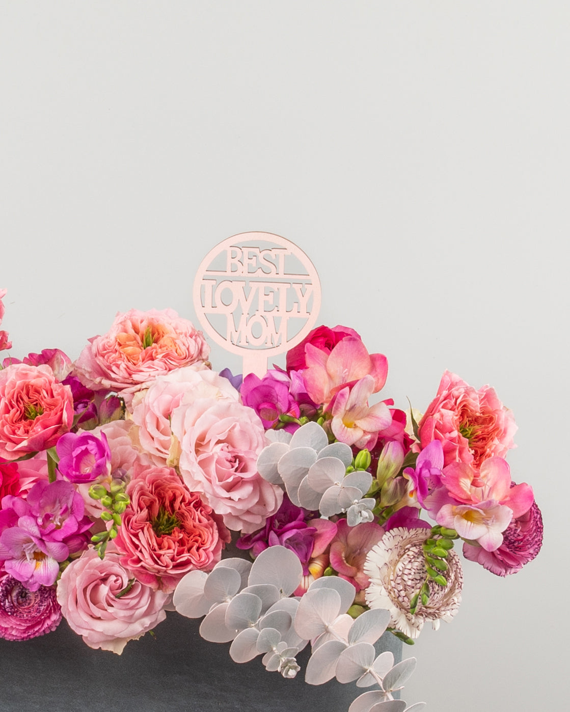 Blush Bloom Artistry in Elegant Pot - 10 Roses with Mixed Flowers