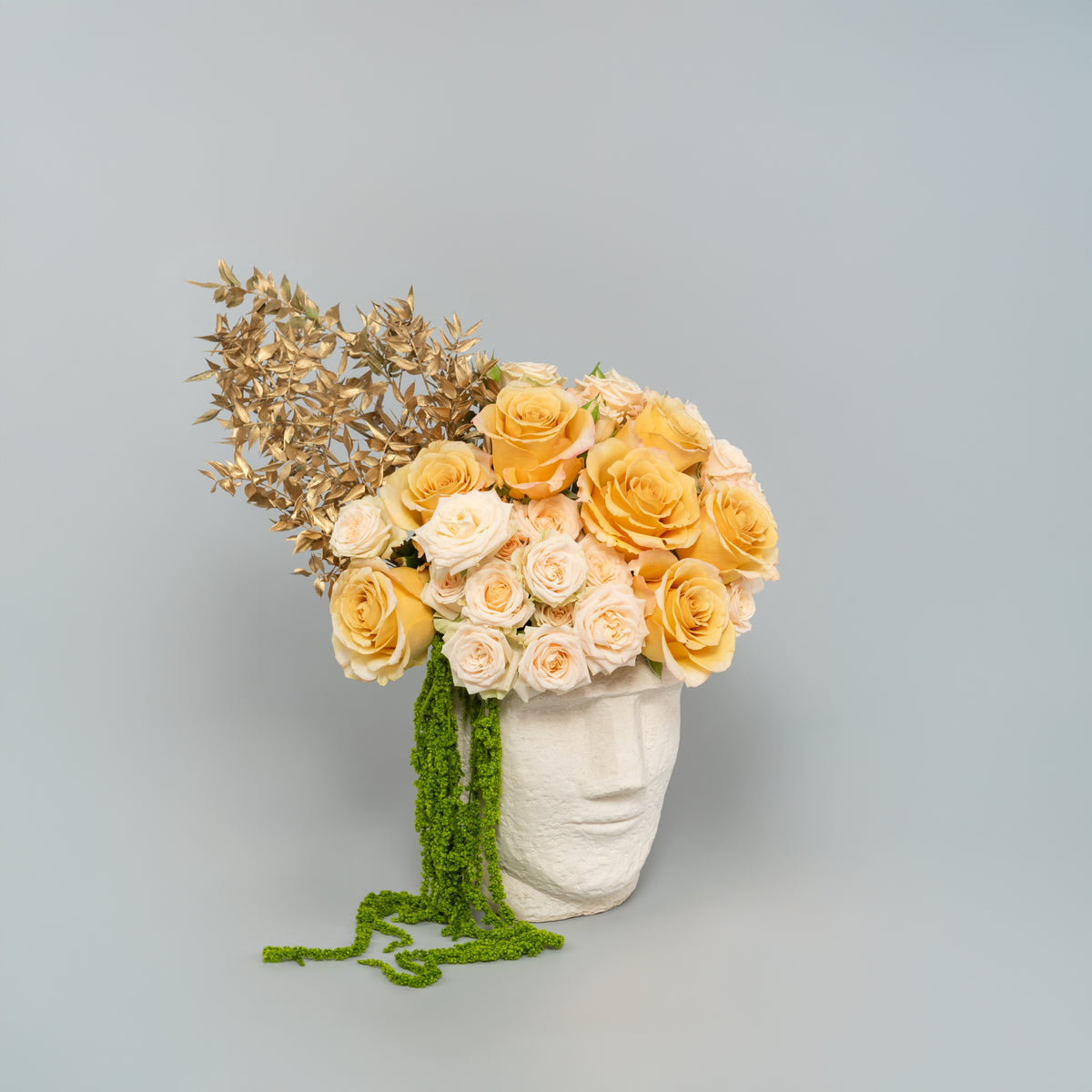 12 Roses Golden Muse Sculpture