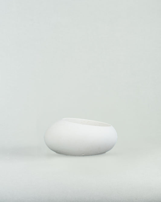 Eggquisite Charm: White Concrete Egg-Shaped Holder for Candles and Cacti