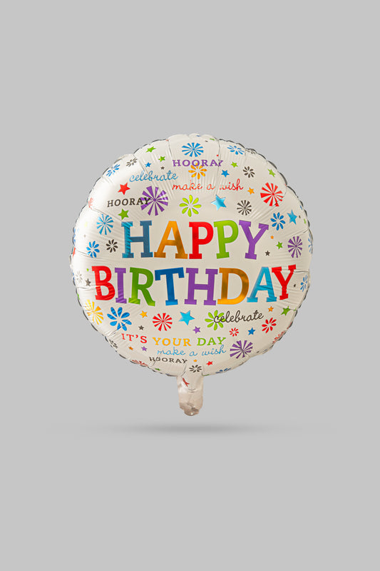 Happy Birthday Round Helium Balloons